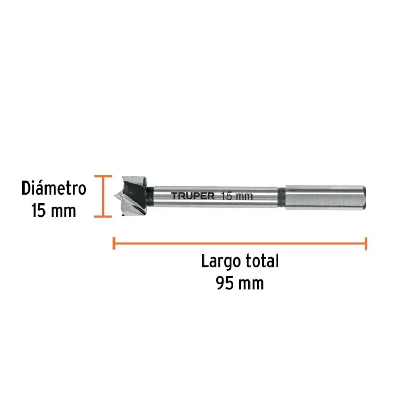 Broca Forstner Truper 102318 15 x 95mm · foto 2