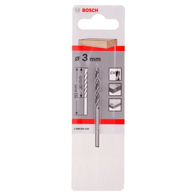 Broca Helicoidal Bosch 3 mm para Madera 61 mm · foto 2