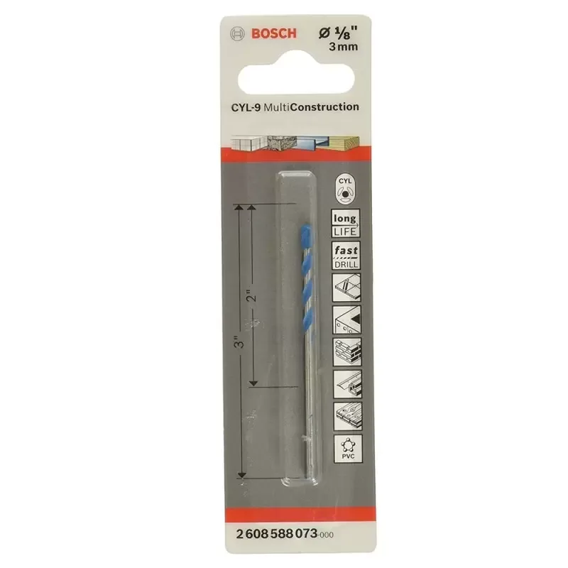 Broca Multiuso Bosch Multi Construction CYL-9 3mm