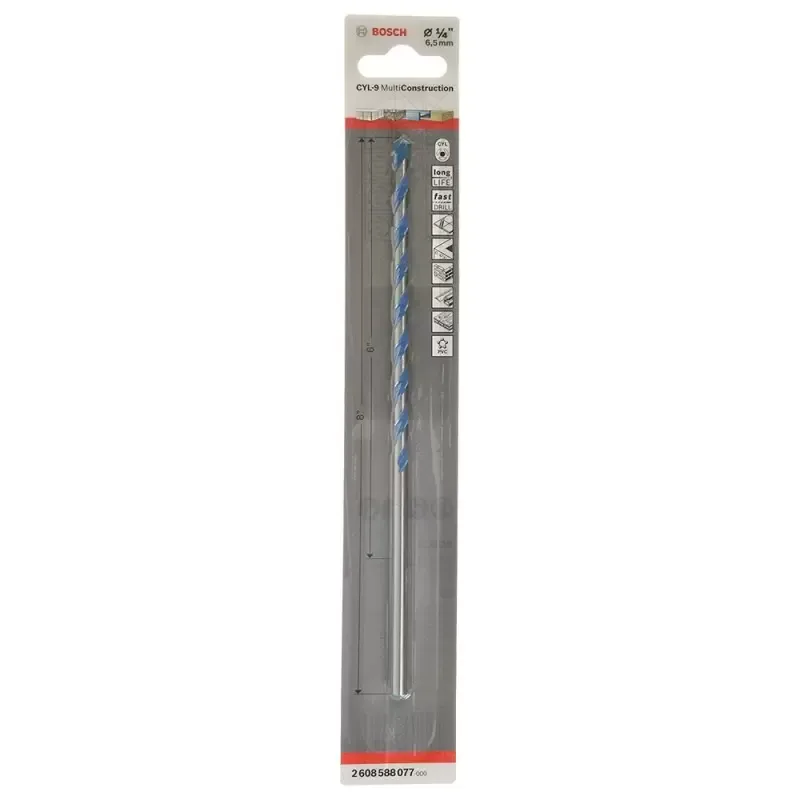 Broca Multiuso Bosch Multiconstruction CYL-9 de 1/4" x 6" x 8"