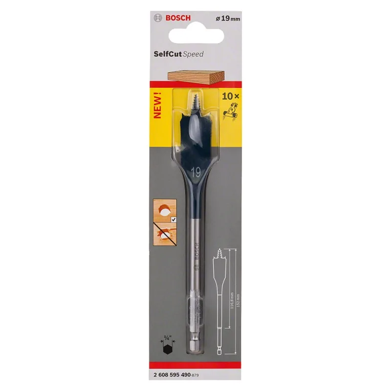 Broca Paleta Bosch 19mm Autoperforante para Madera · foto 2