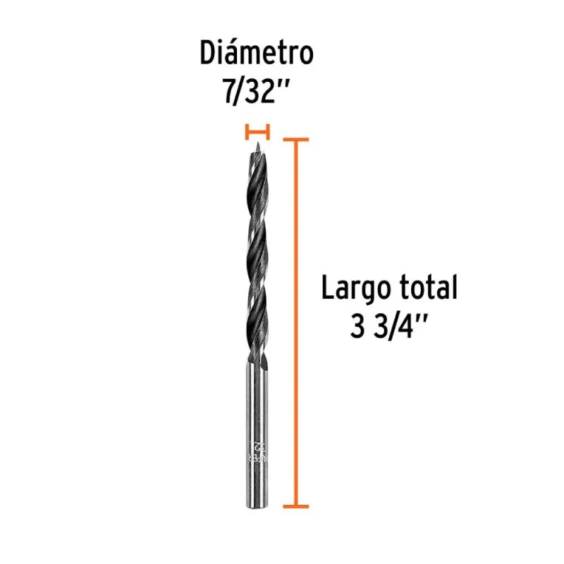 Broca para Madera 7/32" x 3 3/4" Truper 101690