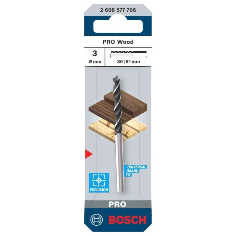 Broca para Madera Bosch HSS 3mm Punta Centradora · foto 3