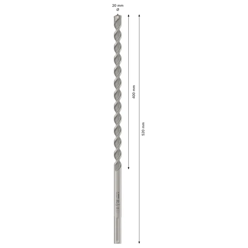 Broca SDS Max Bosch 20 mm 4 Cortadores para Concreto Armado · foto 3