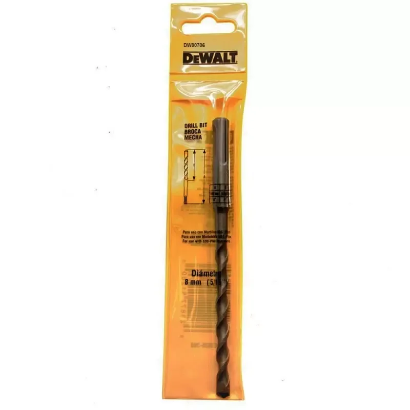 Broca SDS Plus DeWalt DW00706 punta widia 8 x 100 x 160 mm para concreto