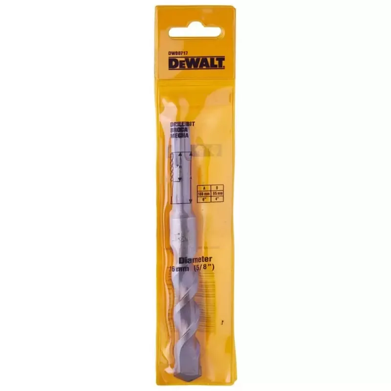 Broca SDS Plus DEWALT DW00717 con punta de widia de 16 x 100 x 160 mm