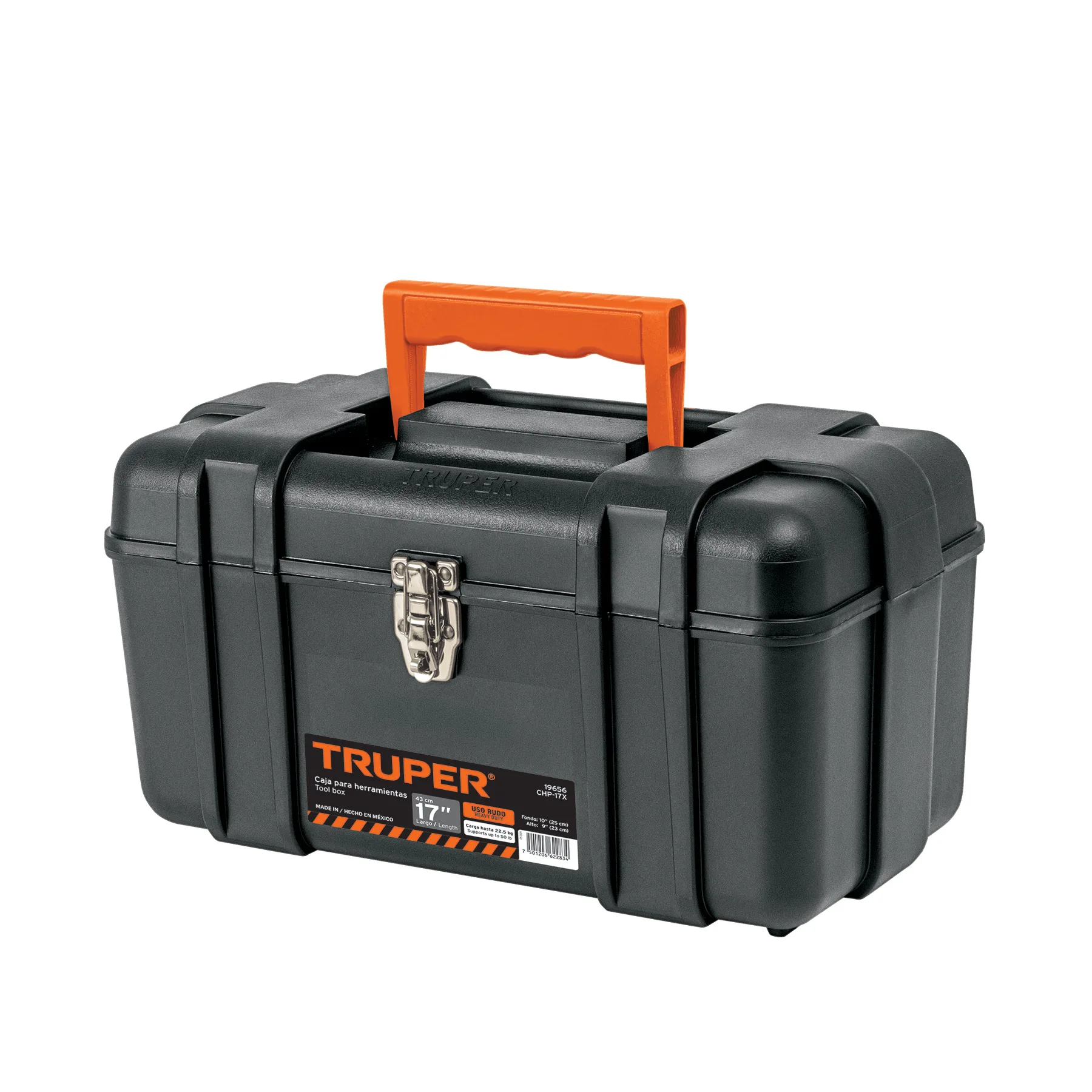 Caja para herramienta 17" industrial con broches metálicos, Truper