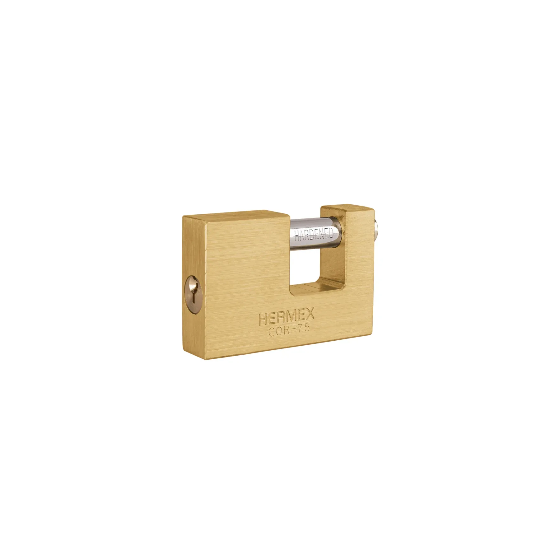 Candado antipalanca, 75 mm, cuerpo de latón, llave tradicional