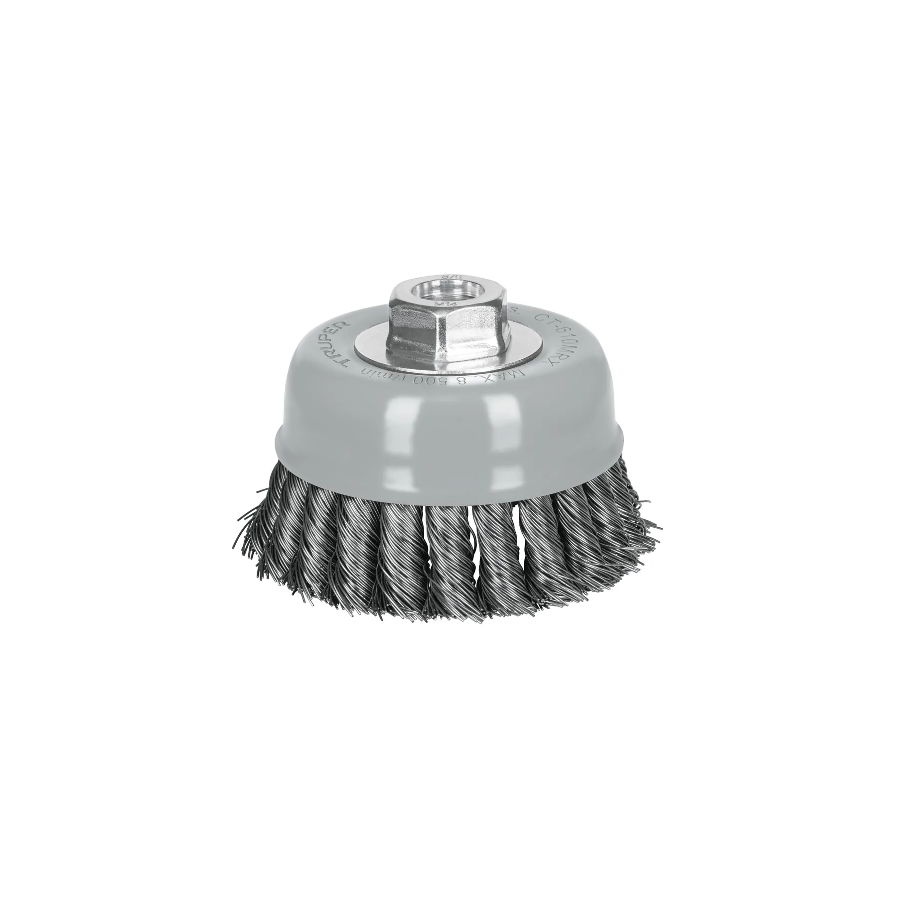Carda copa 4" alambre trenzado grueso, Multi-rosca, TRUPER