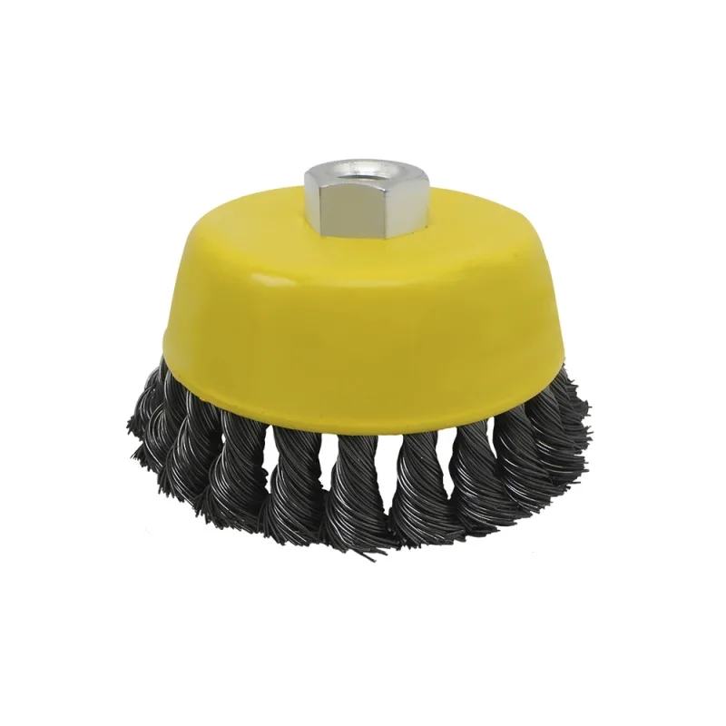 Carda Copa Trenzada Kamasa KM1291 4" Rosca M14 para Amoladora