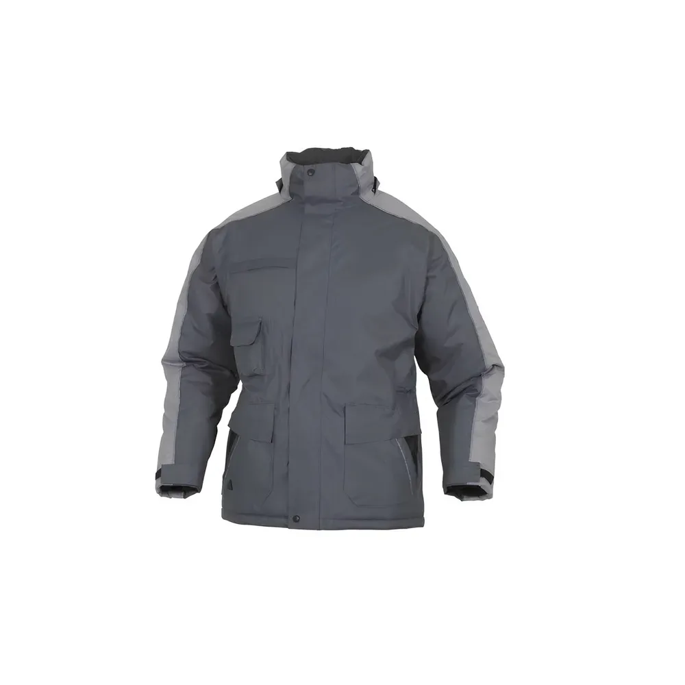 Casaca Térmica Acolchada Gris con Capucha