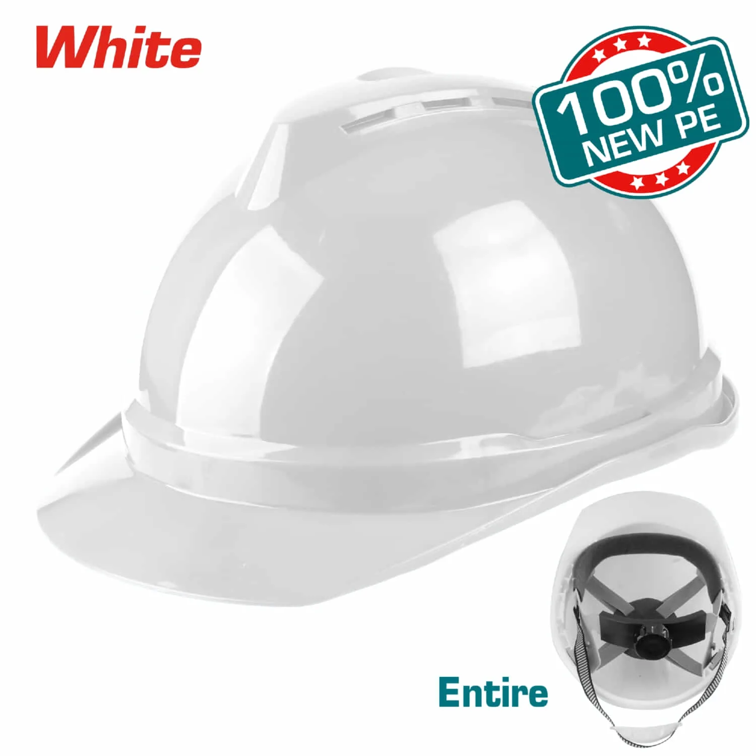 Casco de Seguridad Blanco Tipo Cachucha con Suspensión de 4 Puntos