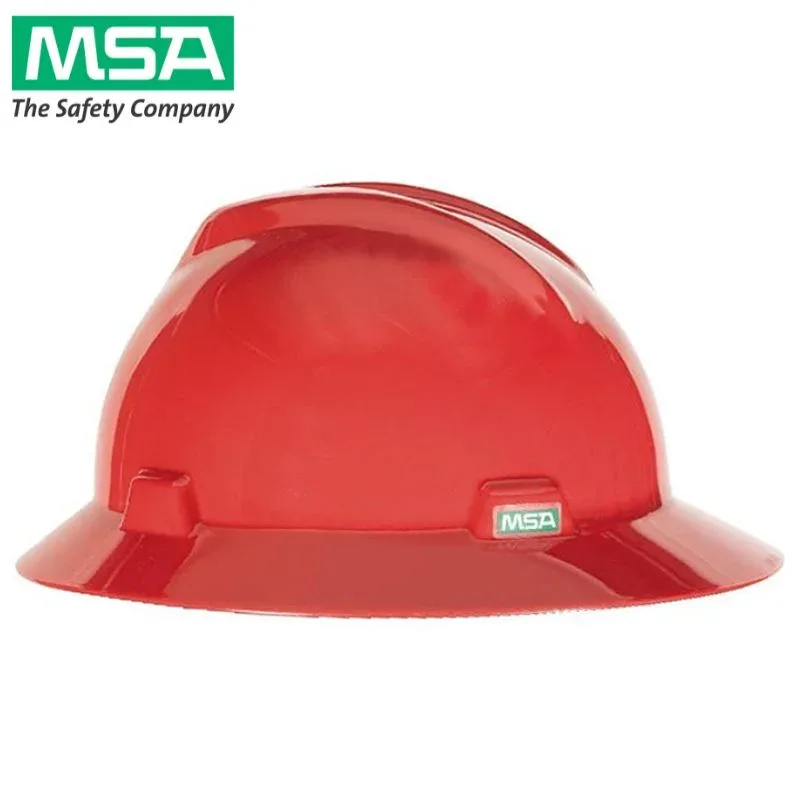 Casco de Seguridad Rojo V-Gard Tipo Sombrero MSA con Fas-Trac III