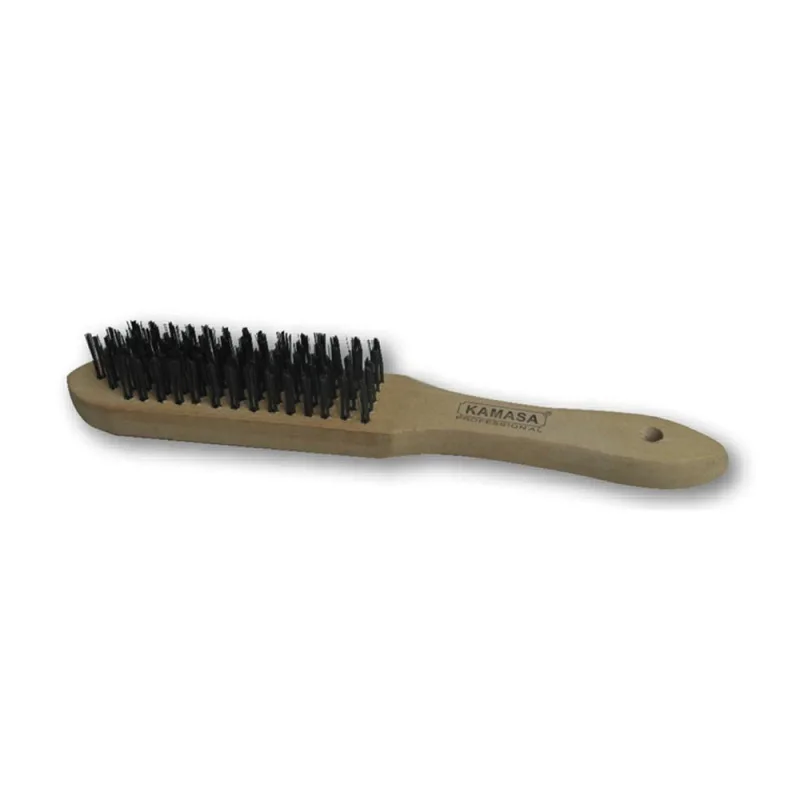 Cepillo de Alambre de Acero Kamasa KM1500 4 x 15 Hileras con Mango de Madera