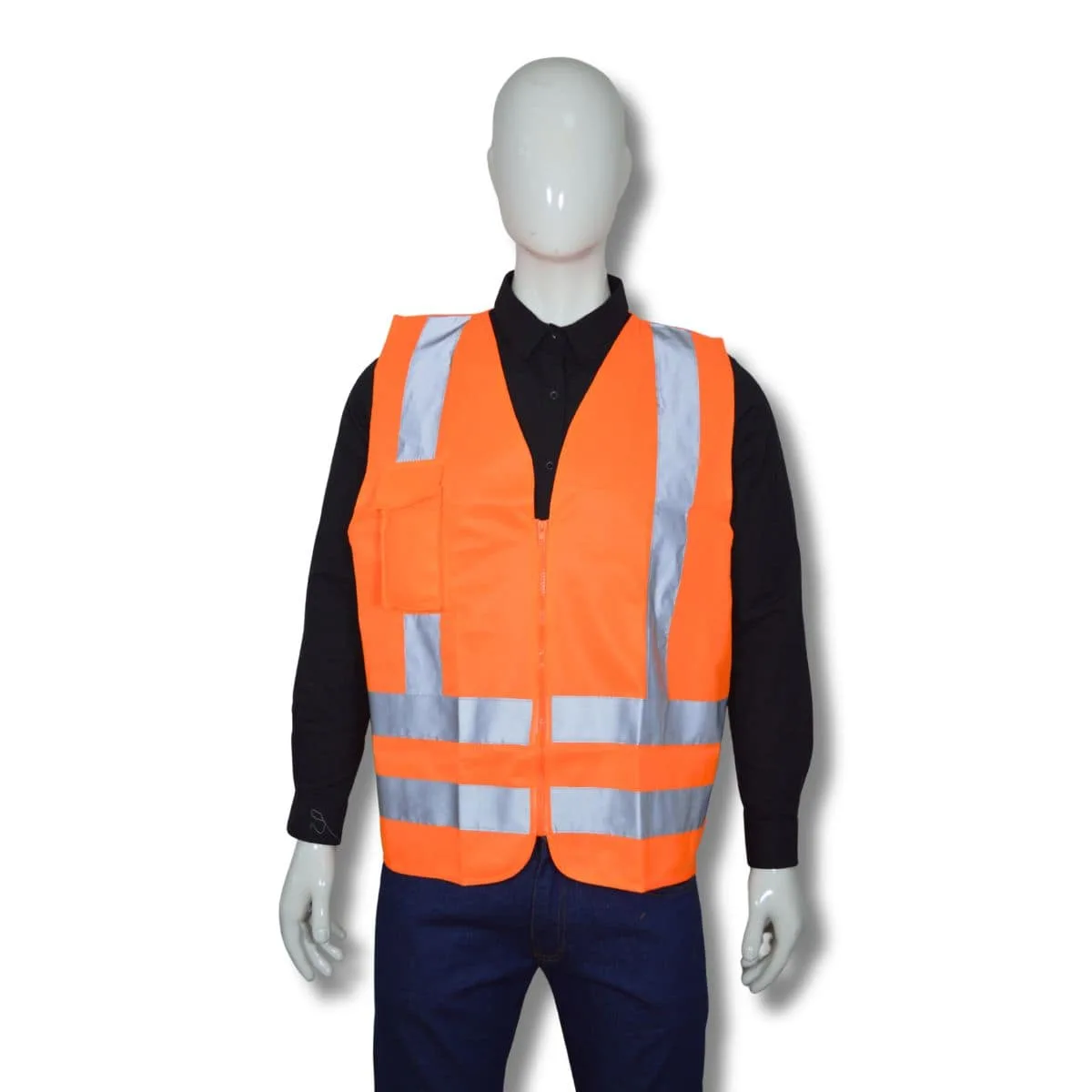 Chaleco Reflectante RFX Naranja Alta Visibilidad 4 Bandas