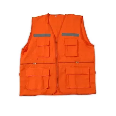Chaleco Reportero 6 Bolsillos Naranja para Trabajo