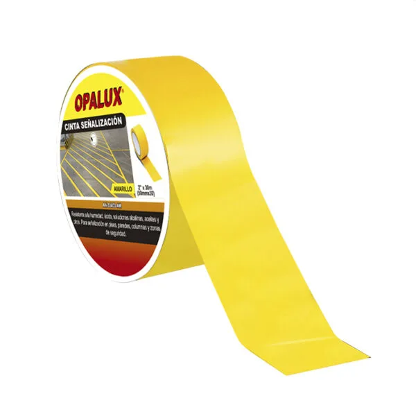 Cinta de señalización de PVC de 2 pulgadas OPALUX AN-S5033-AM amarilla