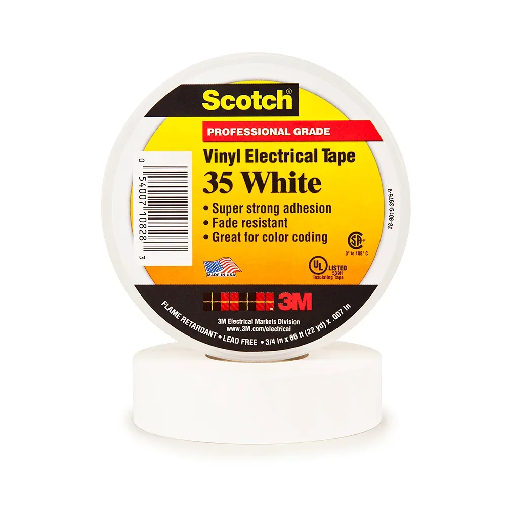 Cinta eléctrica de vinilo 3M Scotch 35 blanco