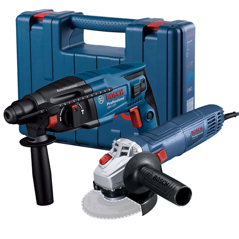 Combo Bosch 0615.A00.1LV: rotomartillo SDS Plus GBH 2-20 de 720 W + amoladora angular GWS 700 de 4 1/2"