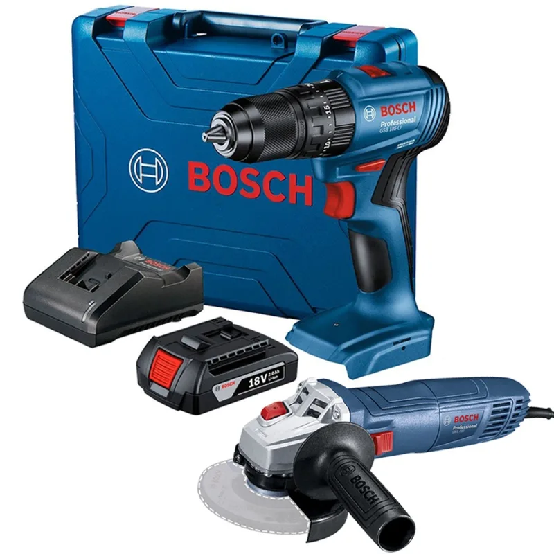 Combo Bosch GSB 185-LI + GWS 700 Taladro Percutor y Amoladora
