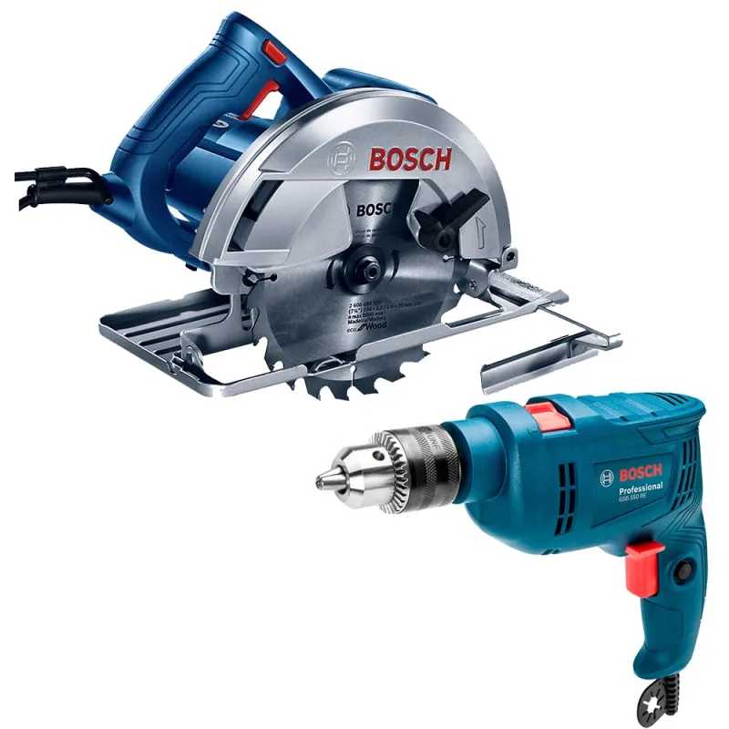 Combo Bosch Taladro Percutor GSB 550 + Sierra Circular GKS 150 7 1/4"