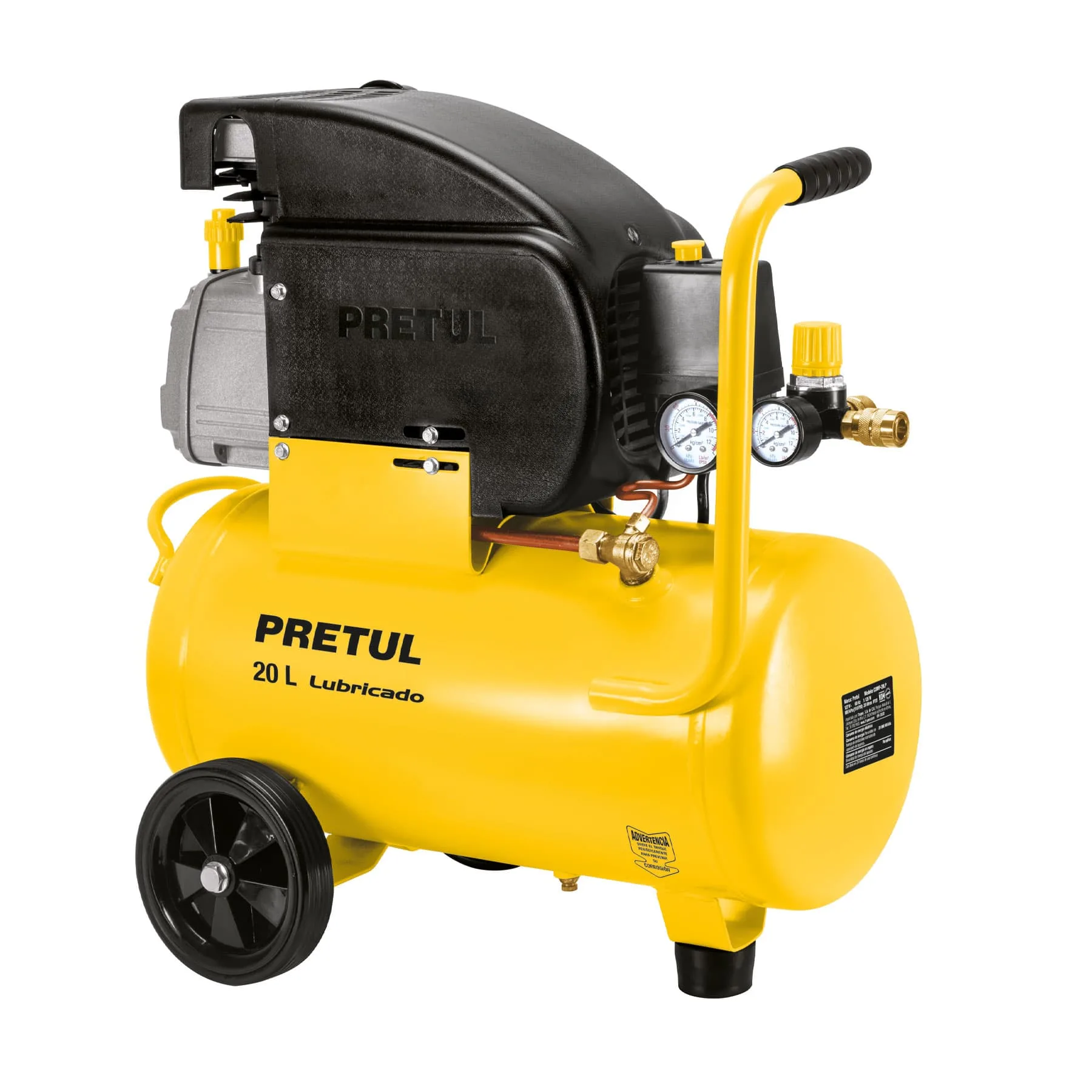 Compresor lubricado de aire, 20 L, 220 V/60 Hz, PRETUL