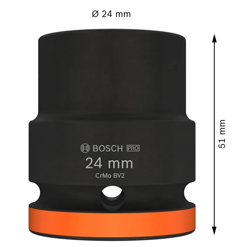 Dado Hexagonal Bosch 3/4" x 24 mm Corto para Llave de Impacto · foto 2