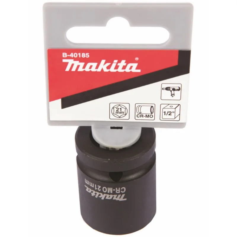 Dado Hexagonal de Impacto Makita B-40185 1/2" x 21mm Corto en Acero CR-MO