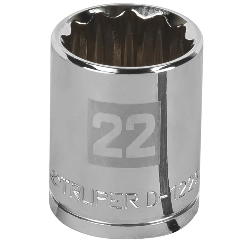 Dado Poligonal Milimétrico Truper 13536 1/2" x 22mm Corto
