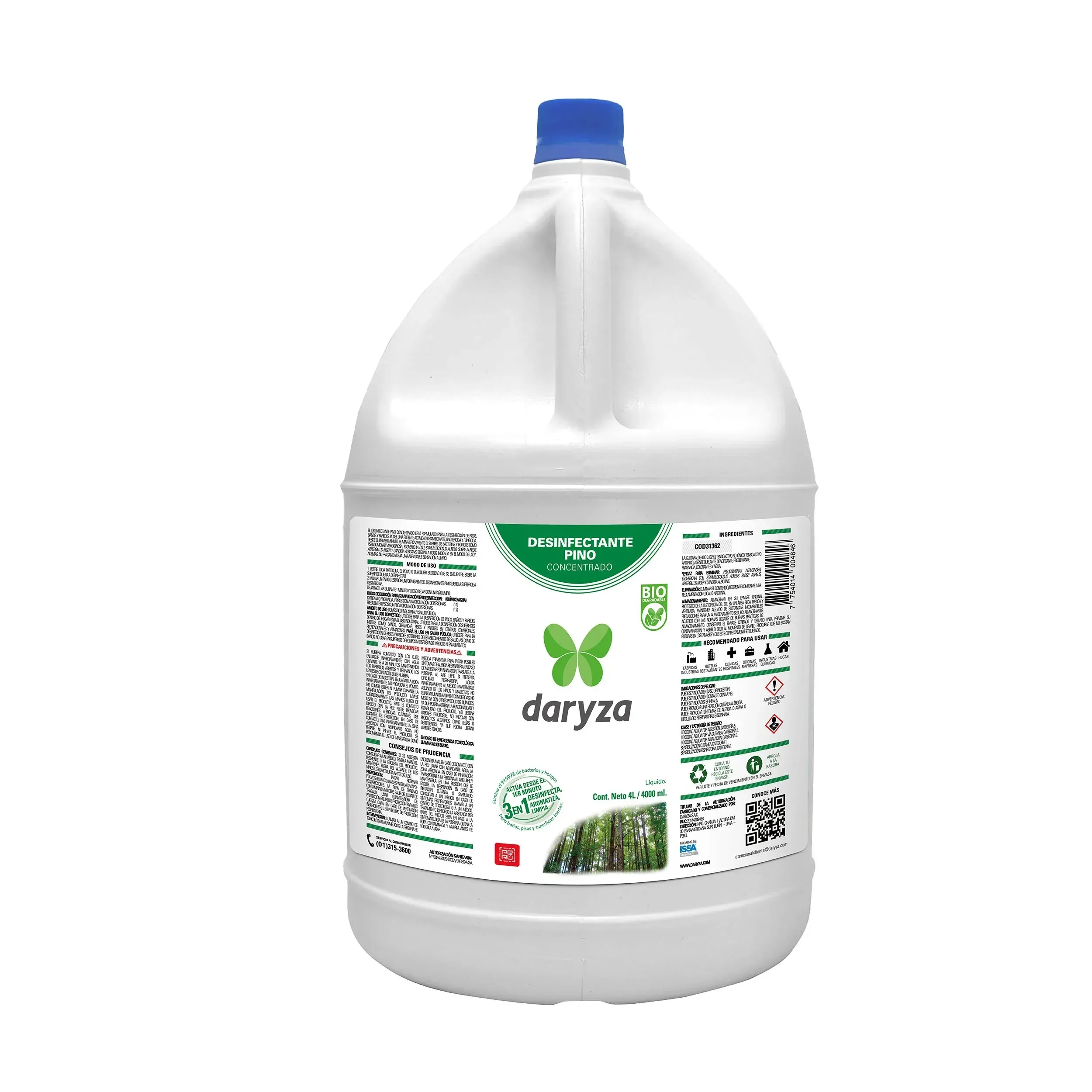 Desinfectante Concentrado Pino Daryza x 4 L