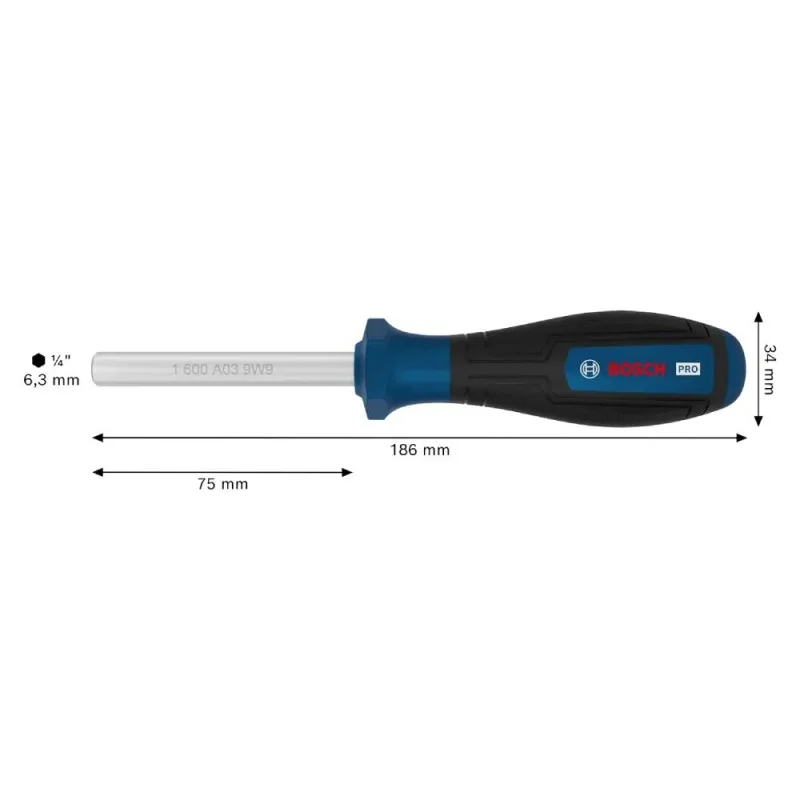 Destornillador de Trinquete Bosch 1/4" Cromo-Vanadio · foto 2
