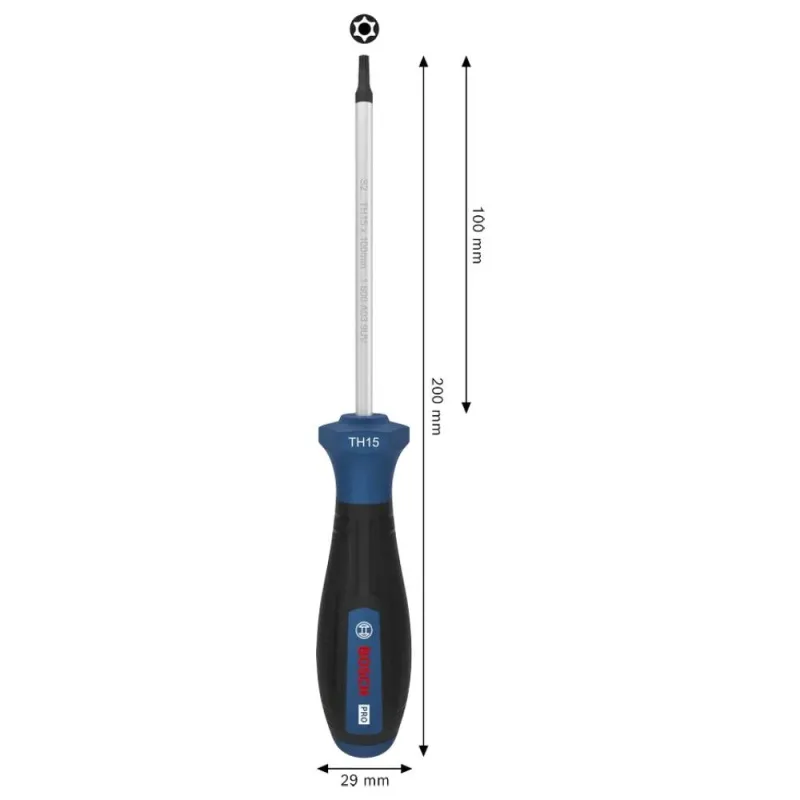 Destornillador Torx Security Bosch TH15 Barra 100mm · foto 2