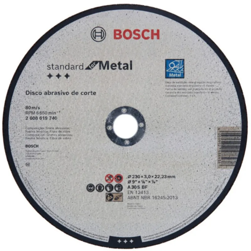 Disco de Corte Bosch 9" x 3mm para Metal