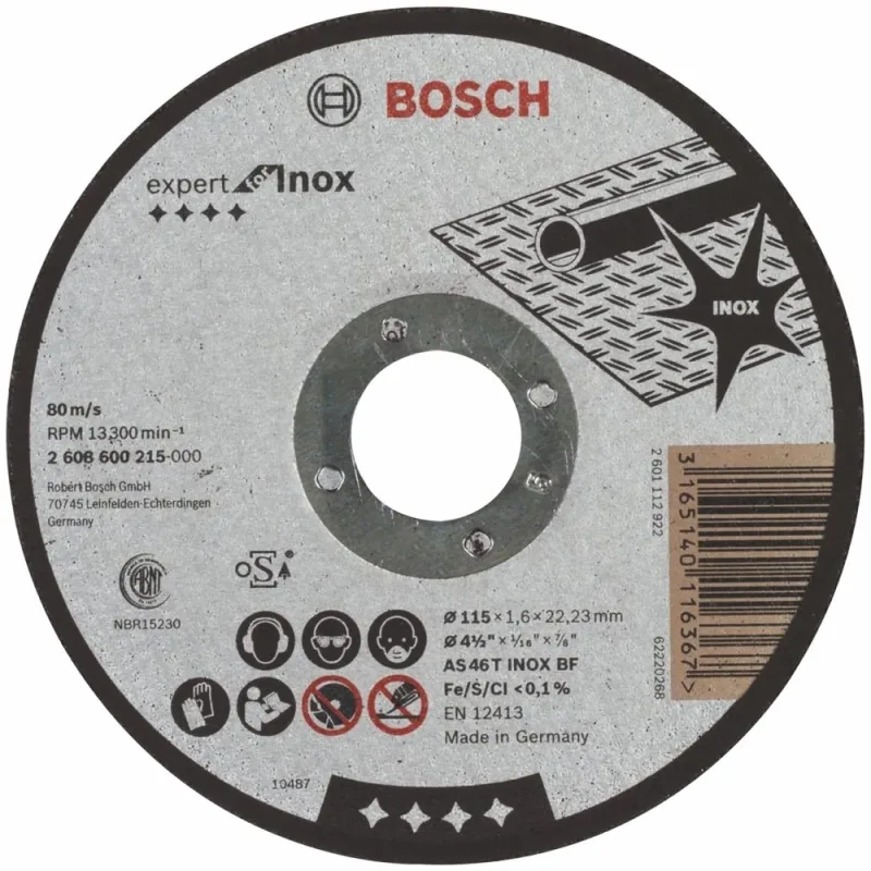 Disco de Corte Bosch Expert 4 1/2" para Acero Inoxidable 1.6mm