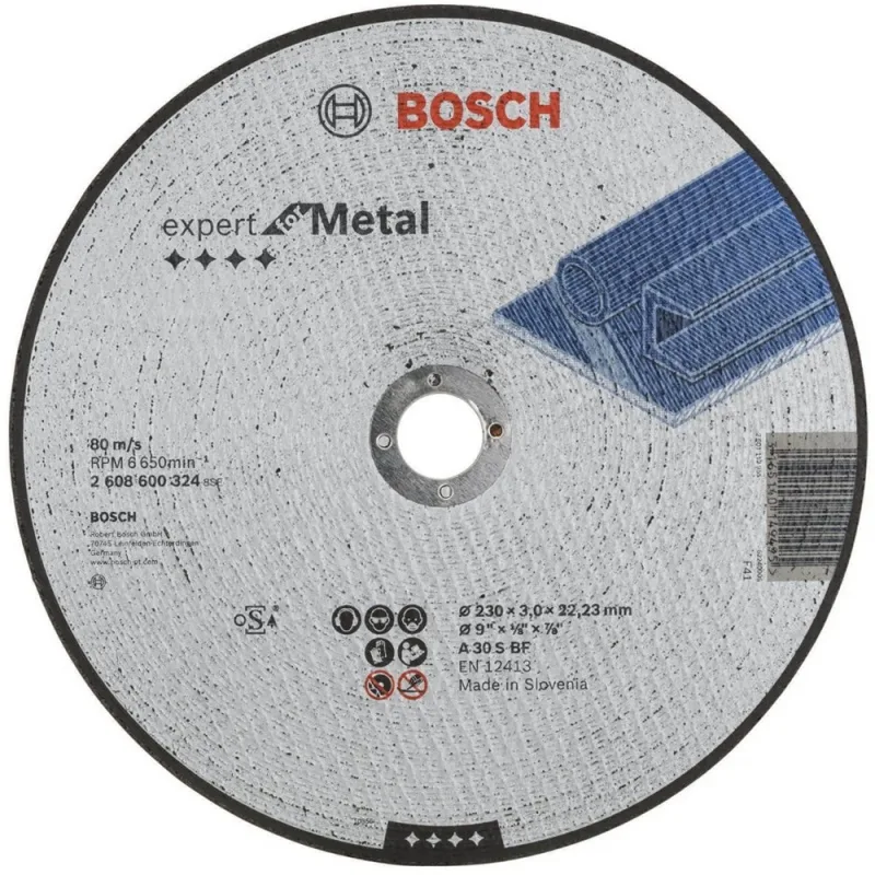 Disco de Corte para Metal Bosch 2608.600.324-000 de 9" x 3 mm