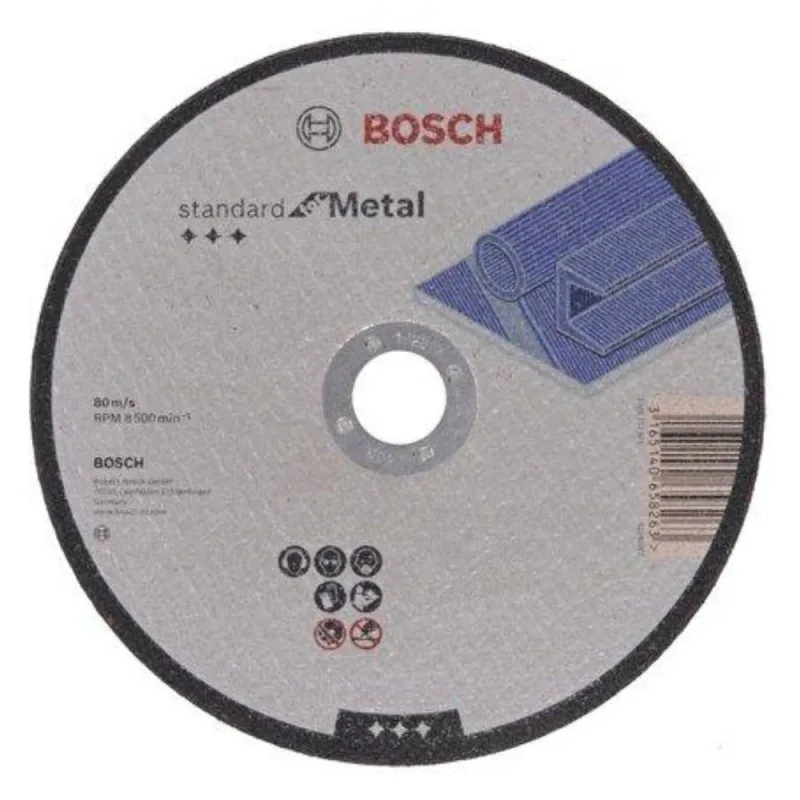 Disco de Corte Plano Bosch 7" (180 mm) x 1,6 mm para Metal, Eje 7/8"