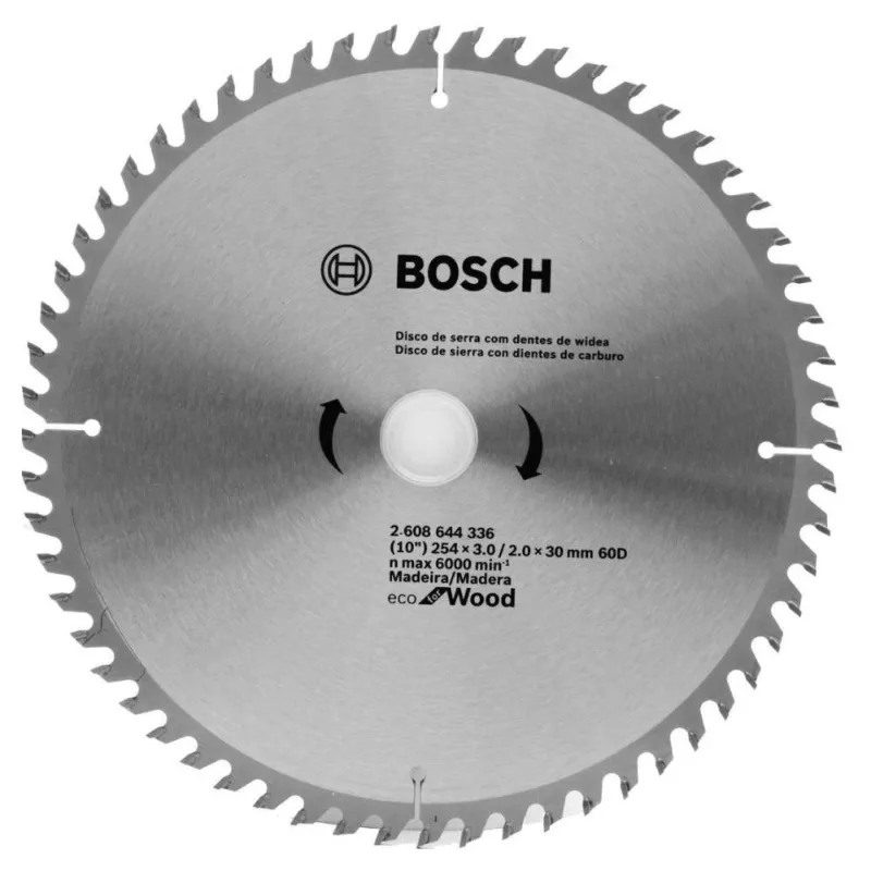Disco de Sierra Bosch 10" para Madera 60 Dientes