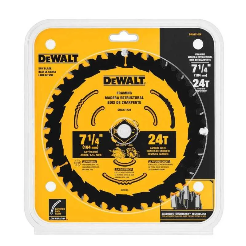 Disco de sierra circular DeWalt DWA171424 ToughTrack 7 1/4" de 24 dientes para madera · foto 2