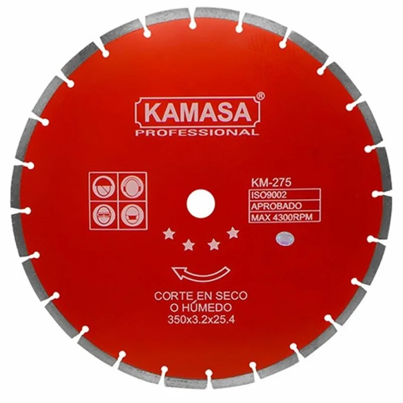 DISCO DIAMANTADO ROJO 14″ PARA CONCRETO KAMASA KM 275