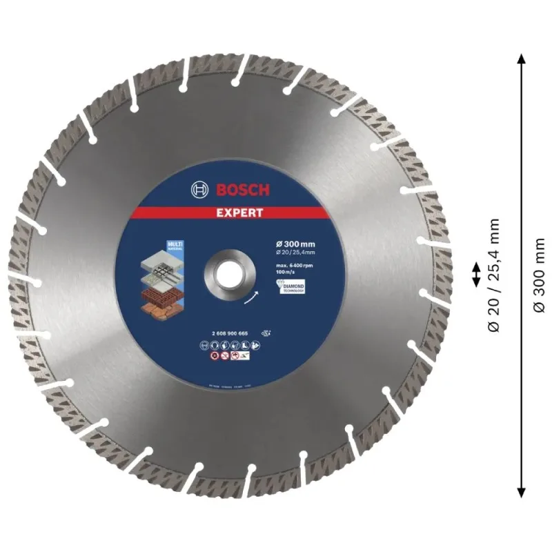 Disco Diamantado Segmentado Bosch 12" para Concreto y Ladrillo · foto 2