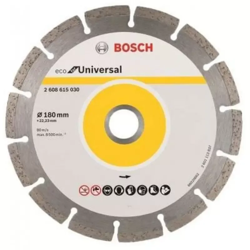 Disco diamantado segmentado Bosch Eco 2608.615.030-000 de 7" (180 mm) para concreto