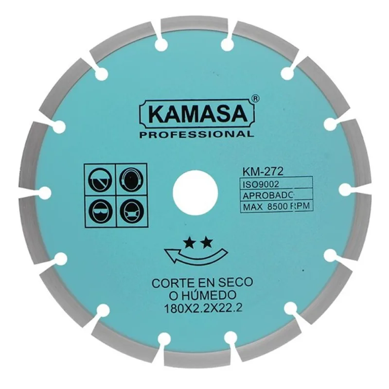 Disco Diamantado Segmentado Kamasa KM272 7" (180 mm) para Concreto