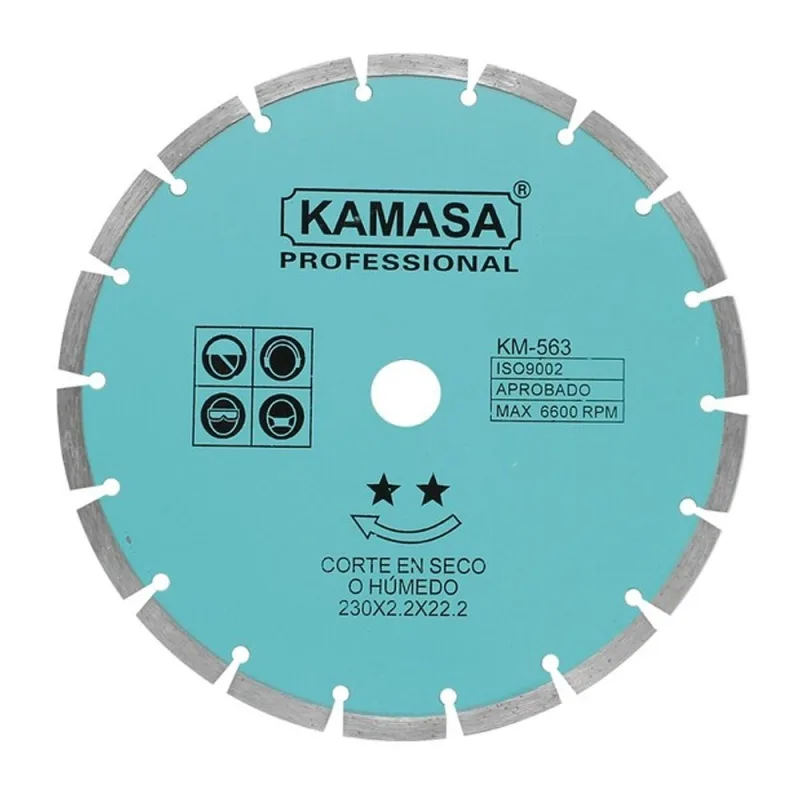Disco Diamantado Segmentado Kamasa KM563 230 mm para Concreto y Piedra