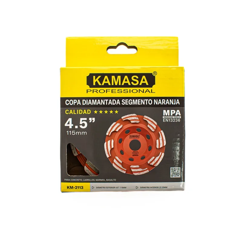 Disco Diamantado Triple Segmento Kamasa KM2113 4.5" 115 mm para Concreto