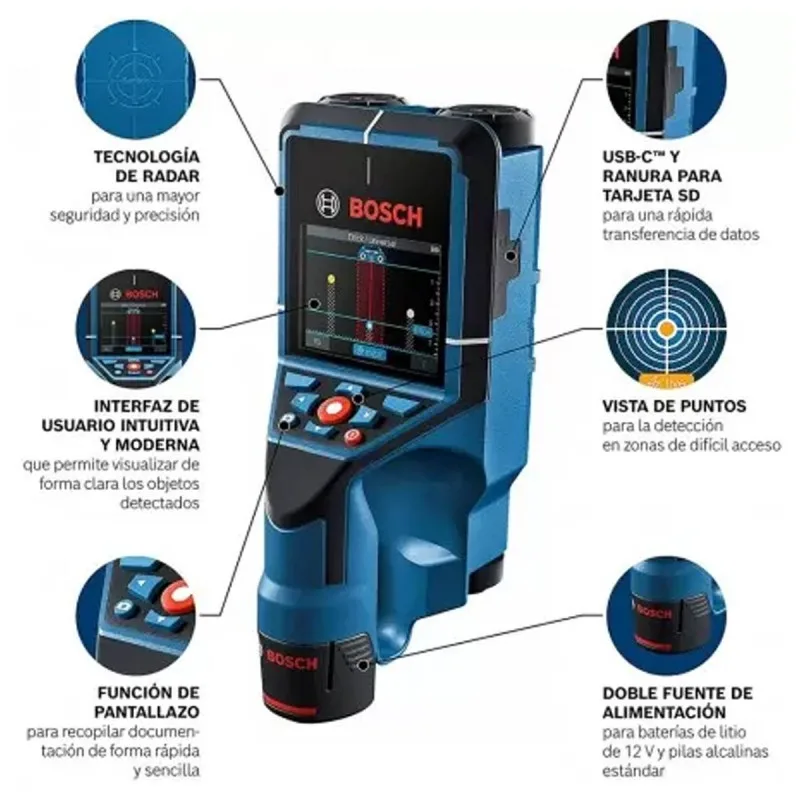 Escáner Detector de Materiales Bosch D-tect 200 C con Tecnología de Radar · foto 6