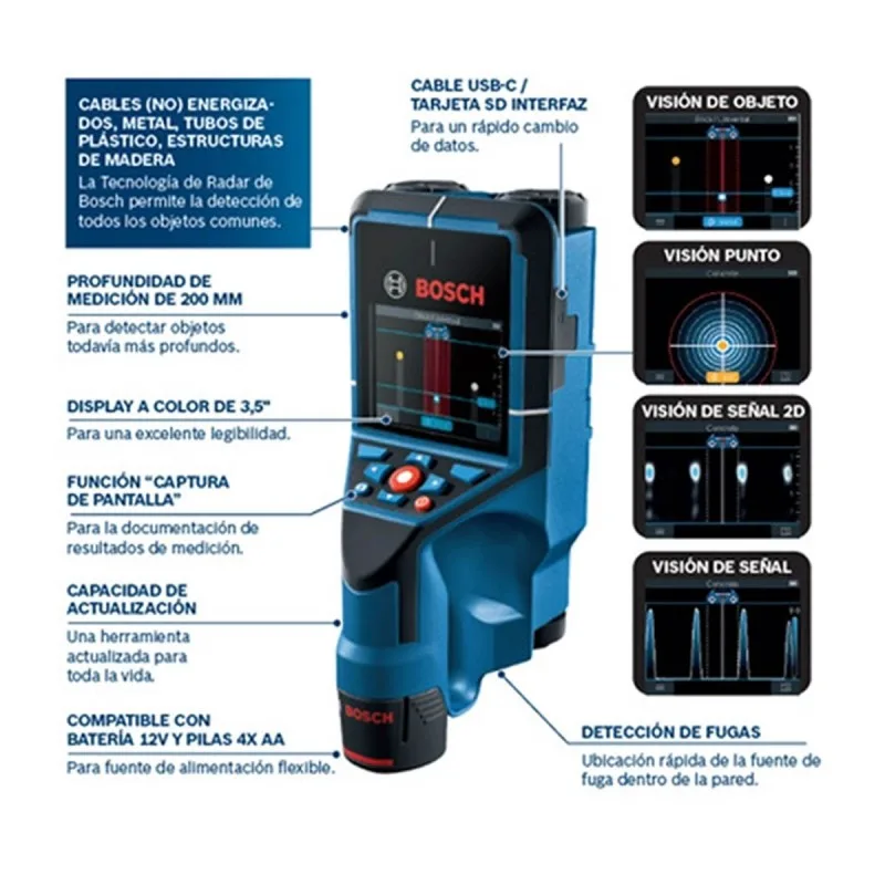 Escáner Detector de Materiales Bosch D-tect 200 C con Tecnología de Radar · foto 3