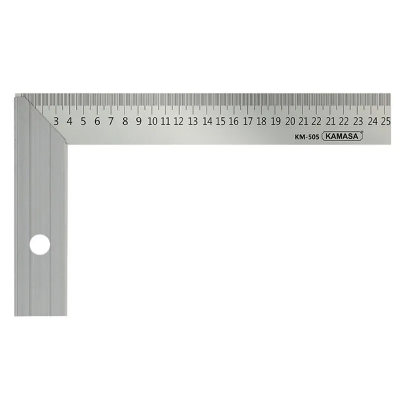 Escuadra Tipo L Kamasa KM505 250 mm de Acero Templado con Escala