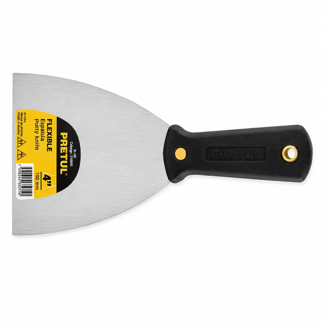 Espátula flexible 4″ con mango de plástico, PRETUL