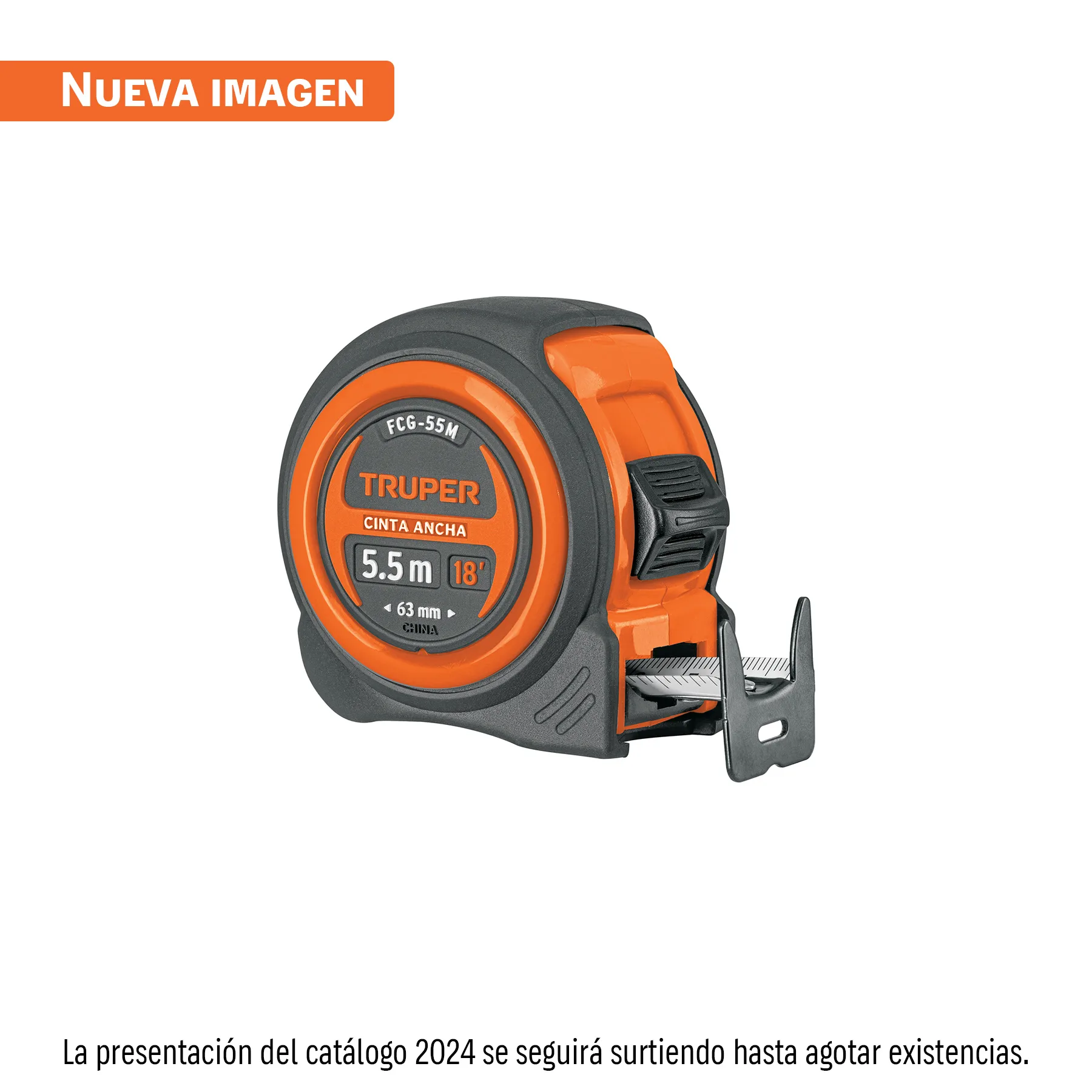Flexómetro compacto contra impactos 5.5 m cinta 25 mm, TRUPER
