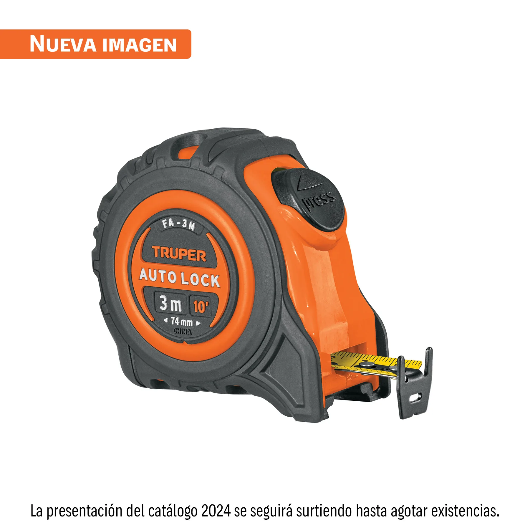 Flexómetro Truper 10746 Auto-Lock 3 m x 16 mm Contra Impactos